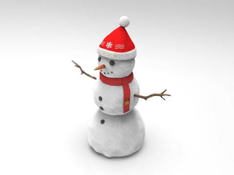 Snowman - 3D Model by sanchiesp