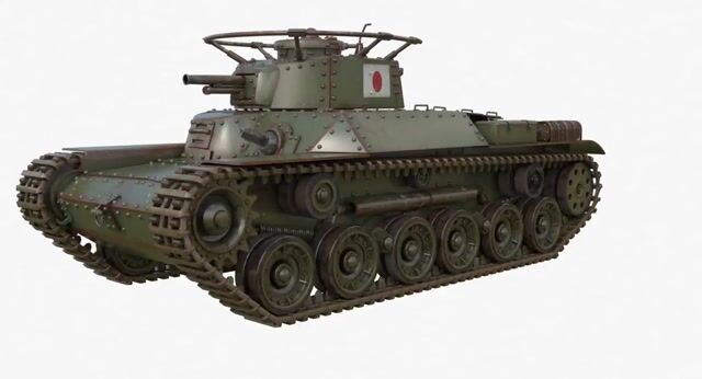 Tank Type 97 Chi Ha Green Japan (V-Ray) 3D Model by Mak21